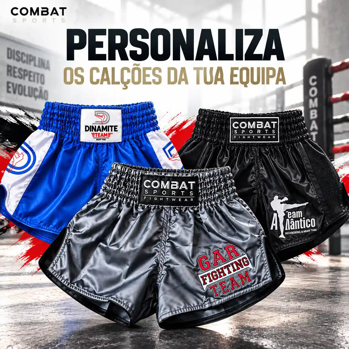 Personalizamos os calções para a tua equipa.