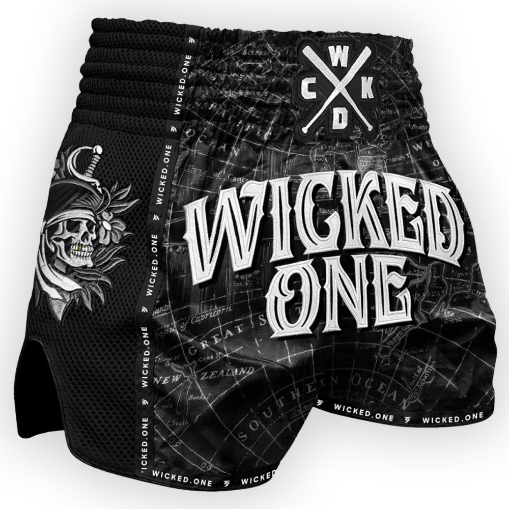 Calções de Kickboxing e Muay Thai WICKED1. Cintura regular para melhorar  o conforto e suporte. Design único que permite total liberdade de movimentos.