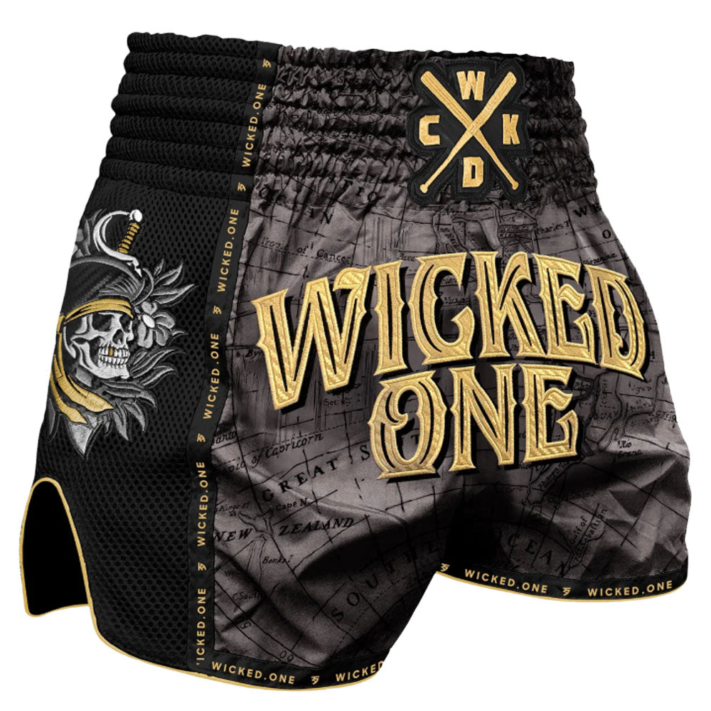 Calções de Kickboxing e Muay Thai WICKED1. Cintura regular para melhorar  o conforto e suporte. Design único que permite total liberdade de movimentos.