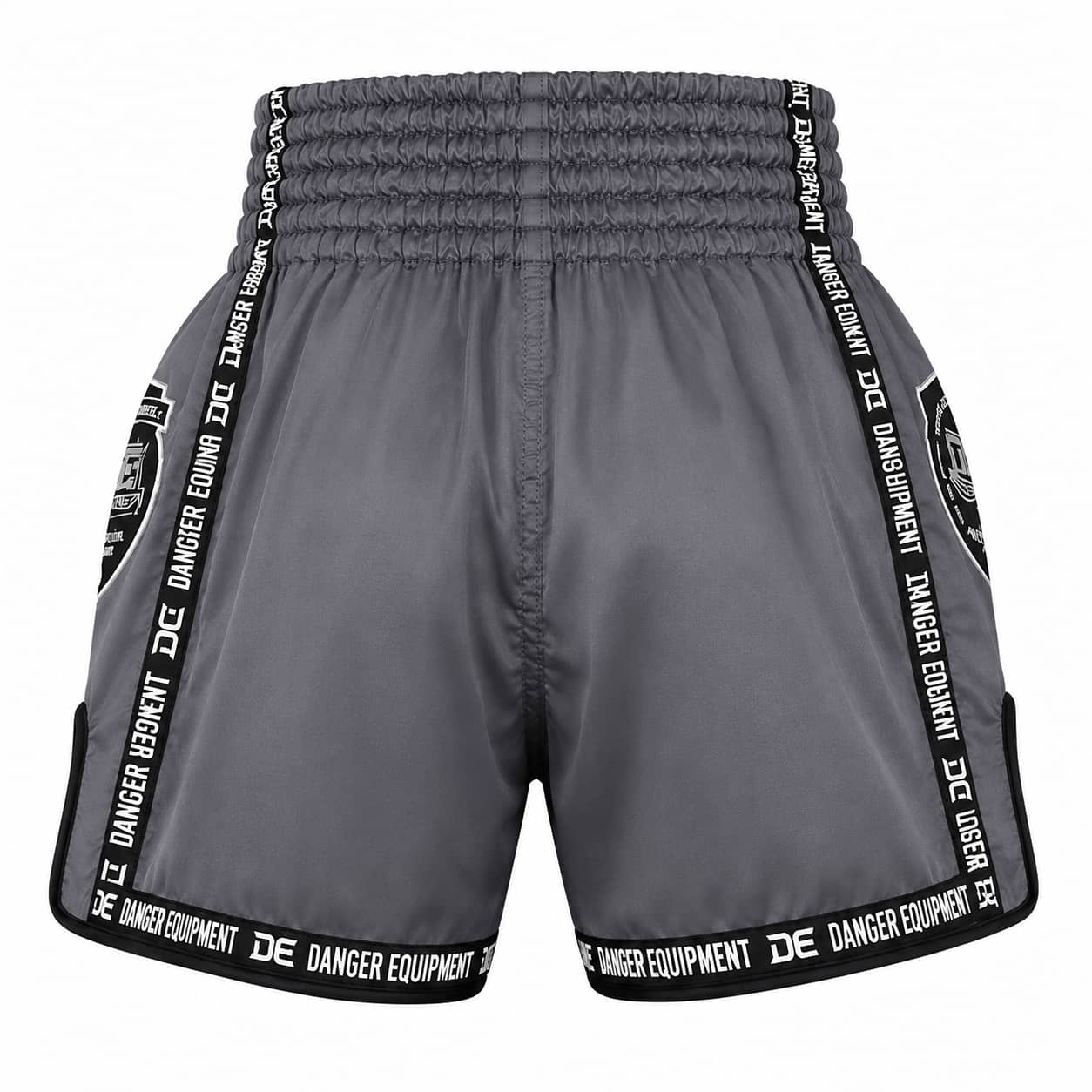 Calções Muay Thai e Kickboxing Danger cinzentos vista traseira