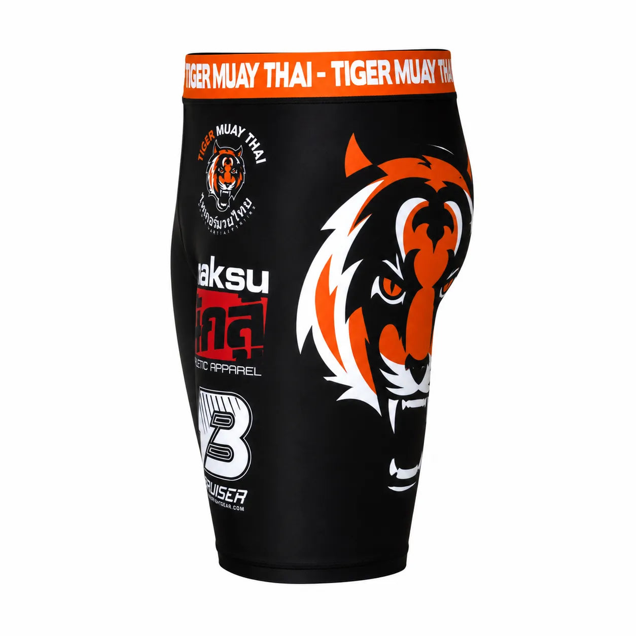 Calções de compressão Tiger Muay Thai, vista de perfil