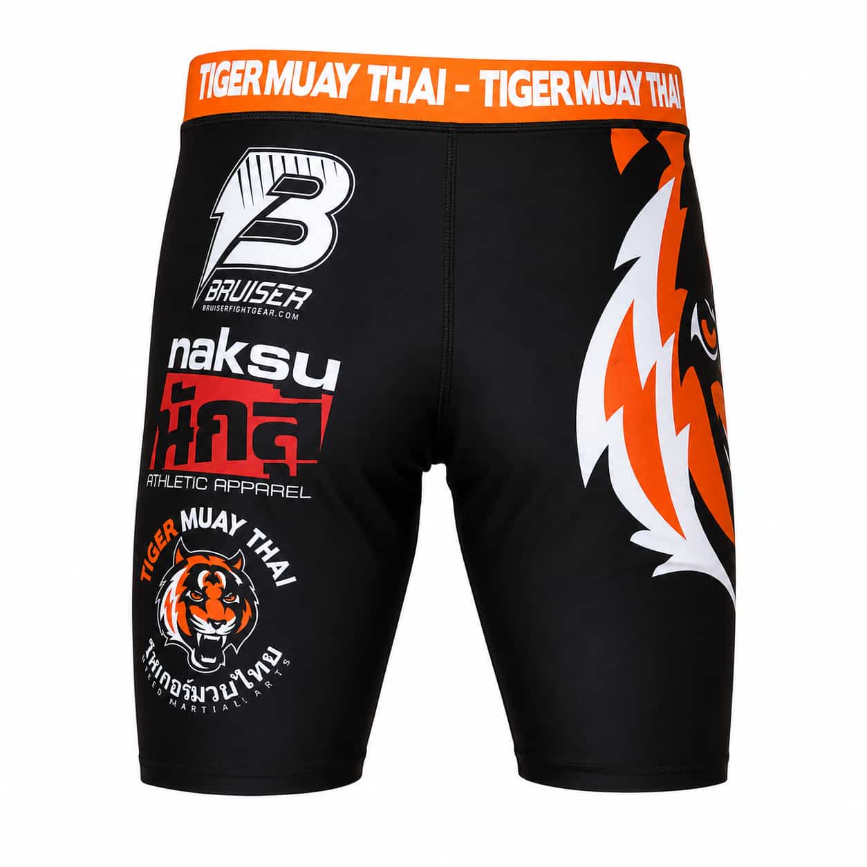 Calções de compressão Tiger Muay Thai, vista de trás