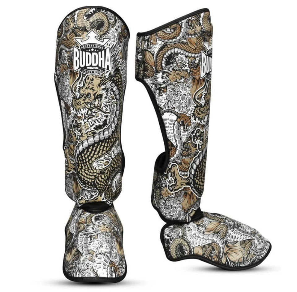 BUDDHA DRAGON WH shin guards