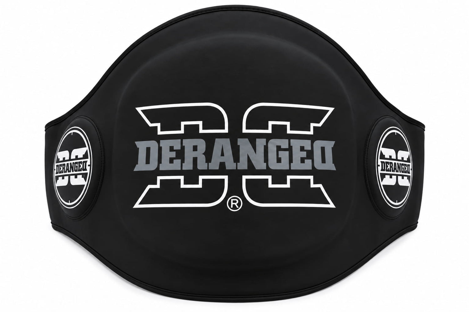 Cinturão e protector ventral Deranged preto, vista frontal