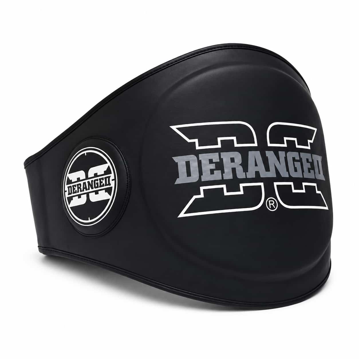 Cinturão e protector ventral Deranged preto, vista lateral com reforço extra