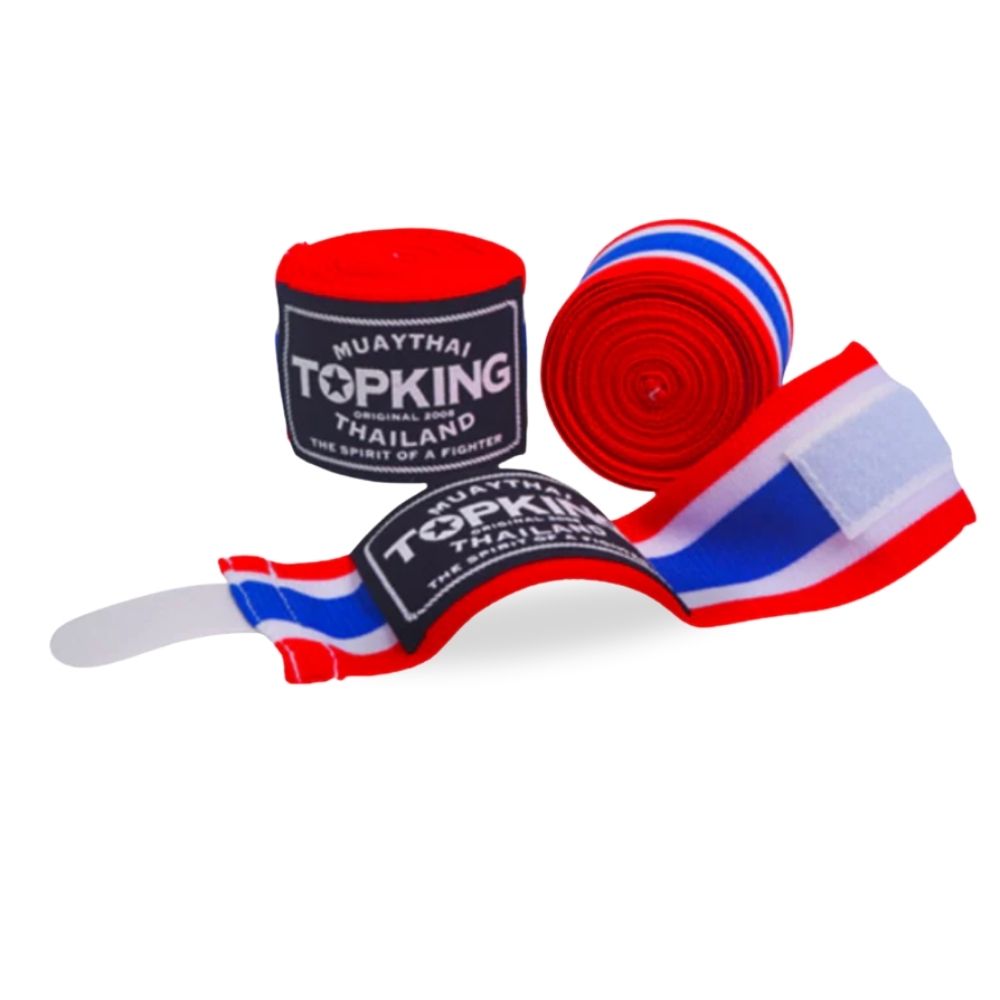 Ligaduras de Boxe da TOP King, 4mt, bandeira Tailandesa.