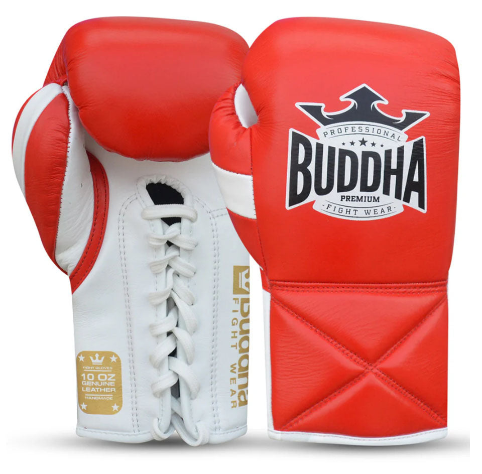 Luvas Buddha de Boxe, Kickboxing e Muay Thai , em pele, com atacador para competição profissional.