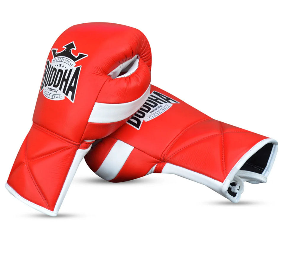 Luvas Buddha de Boxe, Kickboxing e Muay Thai , em pele, com atacador para competição profissional.