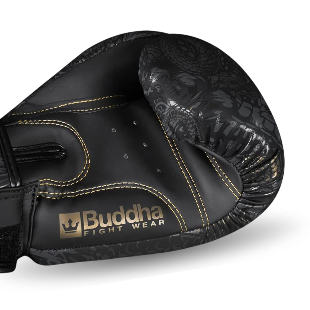 Luvas de boxe BUDDHA Dragon pretas vista frontal