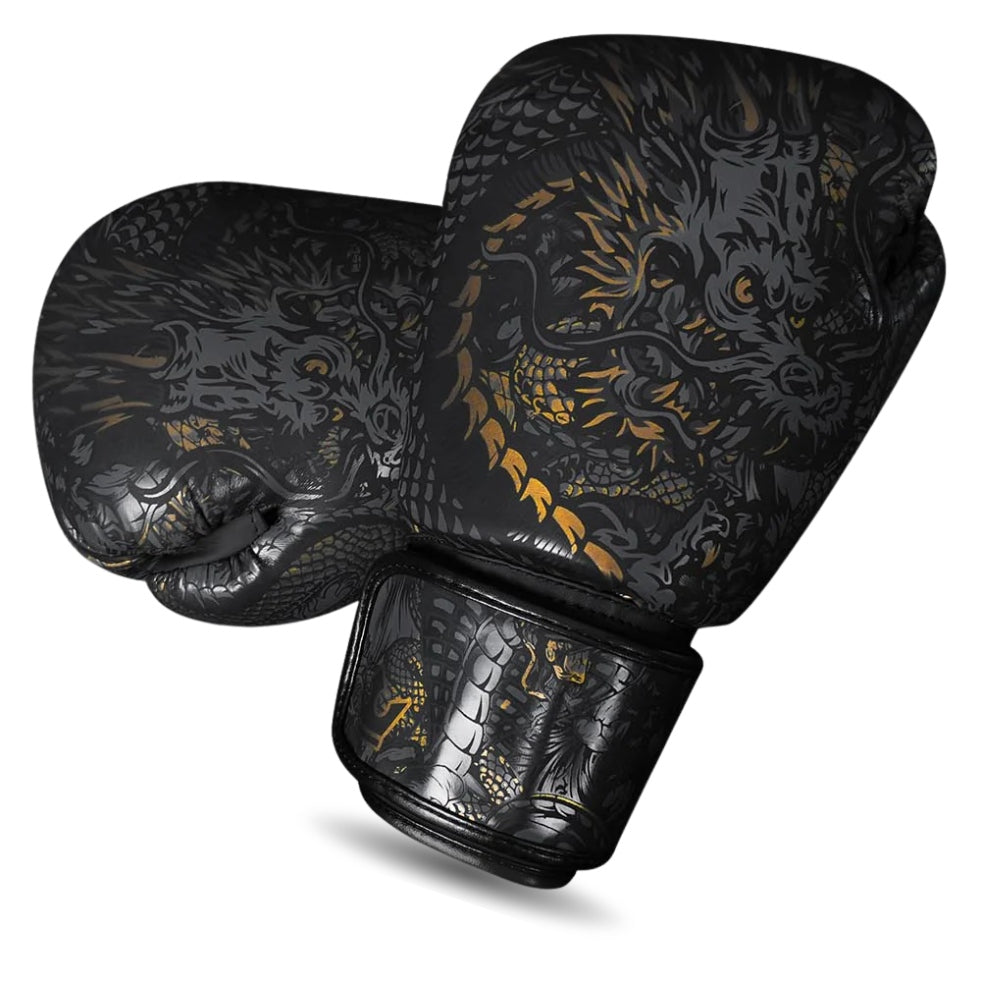 Luvas de boxe BUDDHA Dragon pretas vista lateral