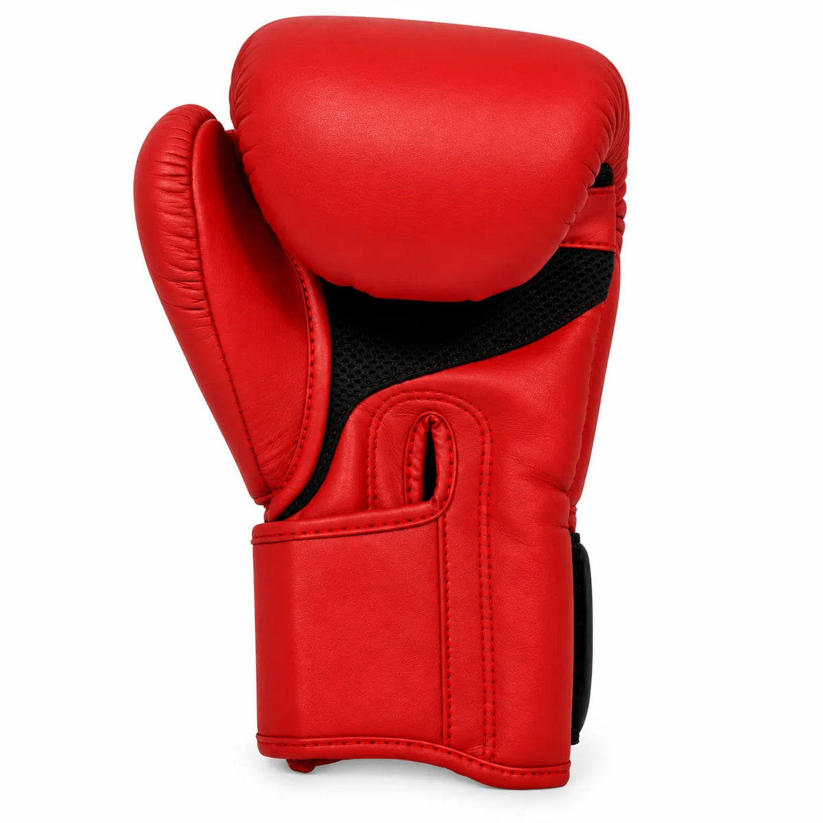 Luvas TRUST vermelhas para kickboxing, vista de trás, ventiladas 