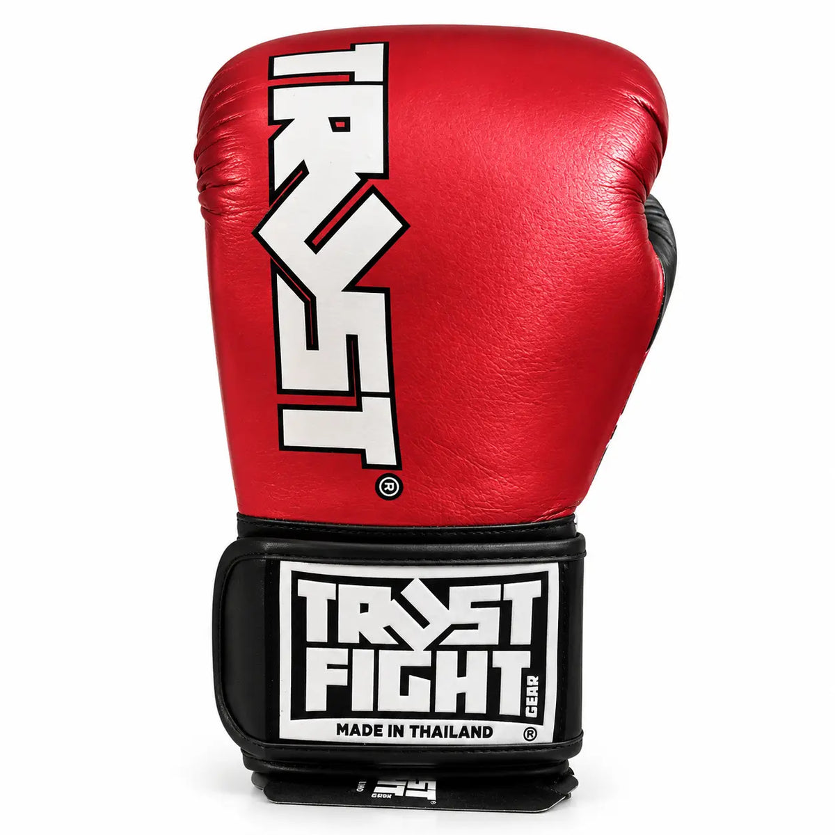  Luvas TRUST Squire Viridian Metallic para kickboxing, vista fde frente com destaque no velcro para um ajuste perfeito
