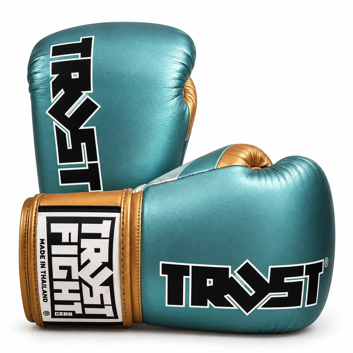 Luvas TRUST Squire Viridian Metallic para kickboxing, vista frontal