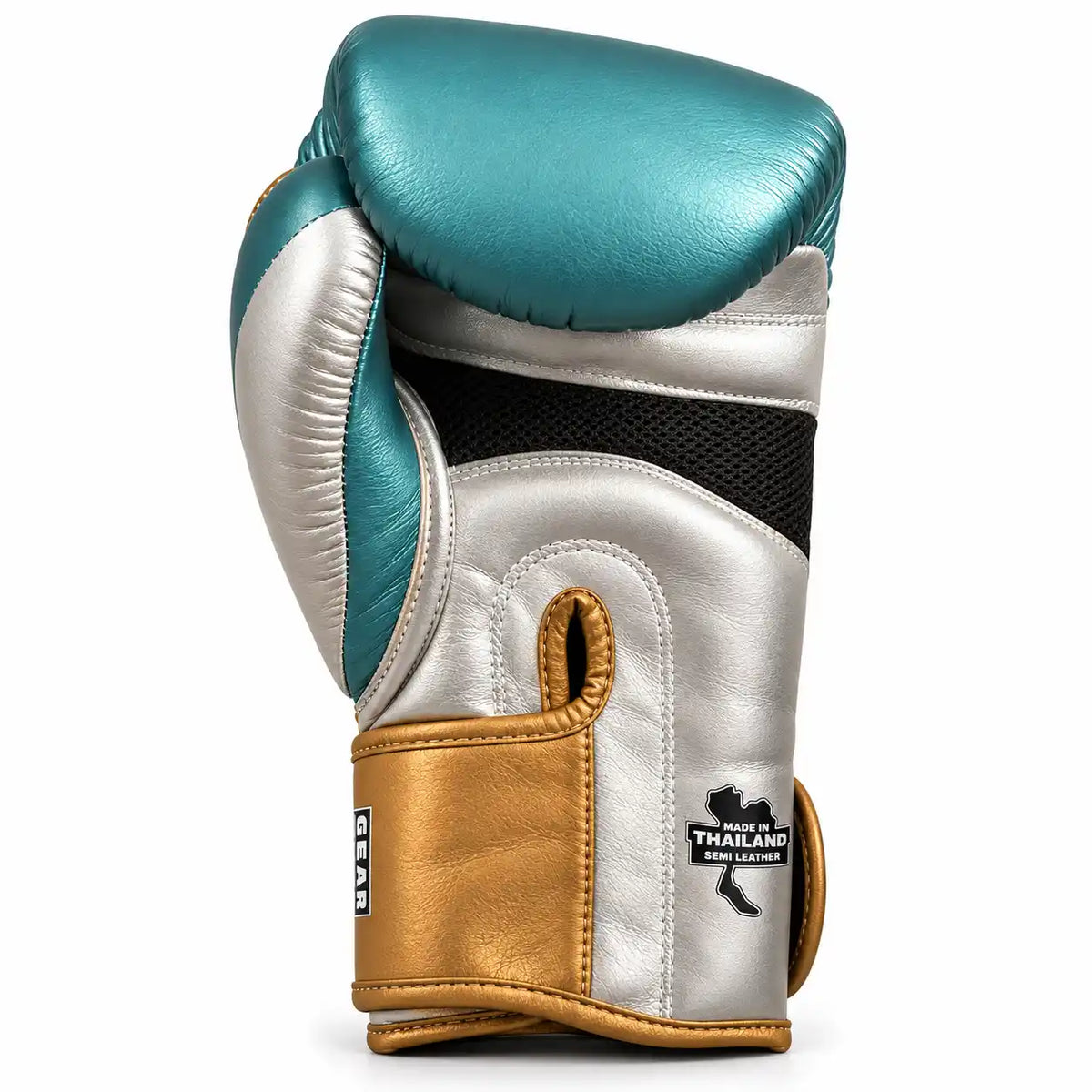 Luvas TRUST Squire Viridian Metallic para kickboxing, vista palma da mão
