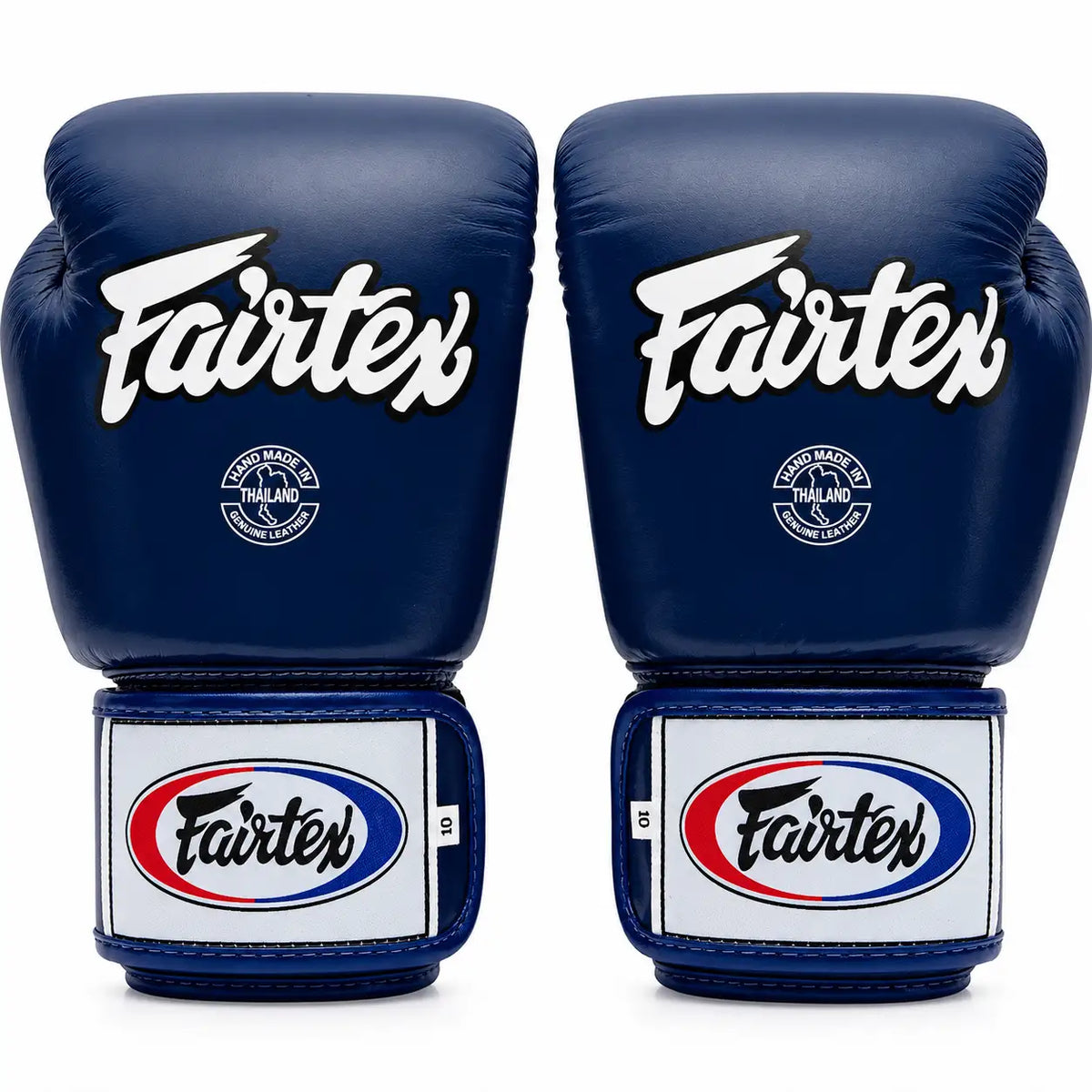 Par de luvas Fairtex BGV1 azuis para boxe, kickboxing e Muay Thai, vista frontal