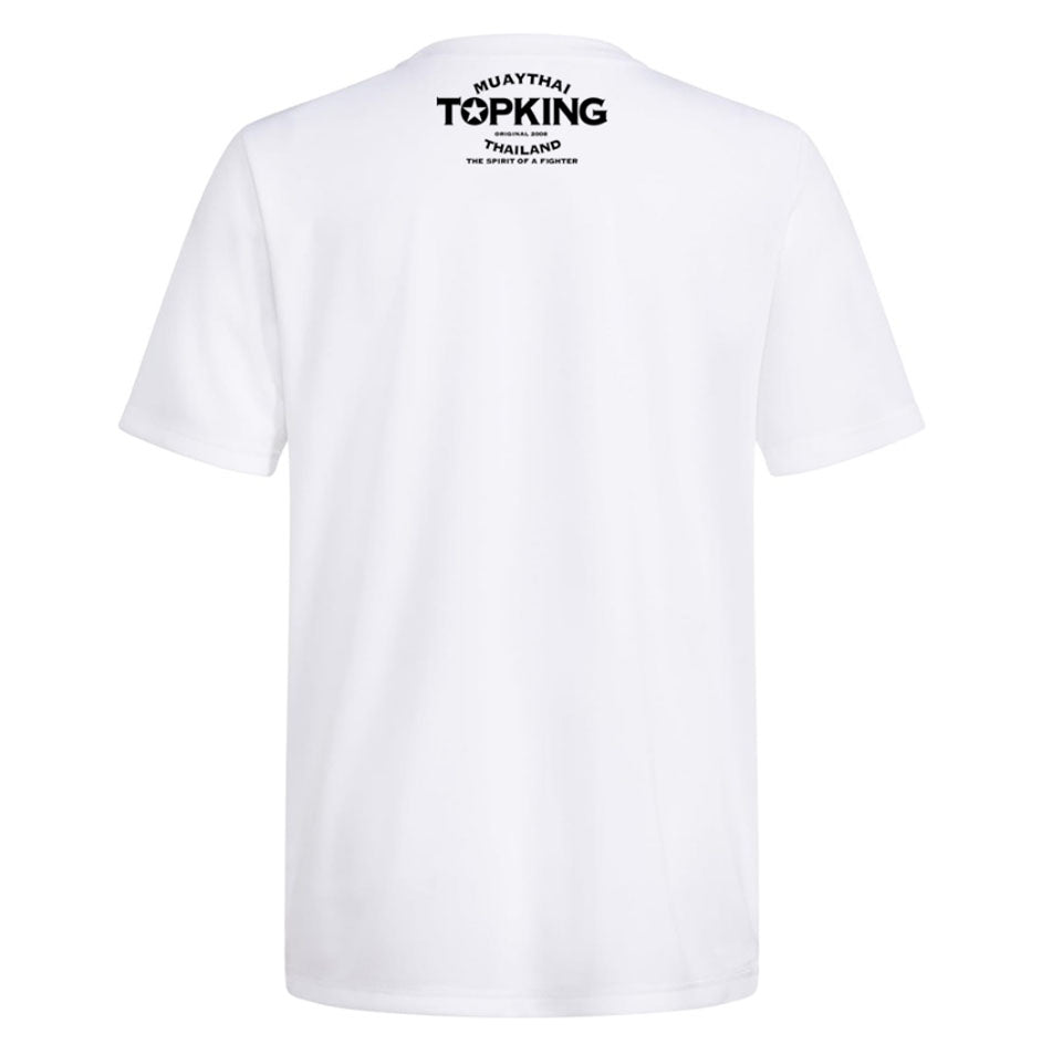 T-Shirt TOP KING branca. 100 % algodão. Para os amantes dos desportos de combate.