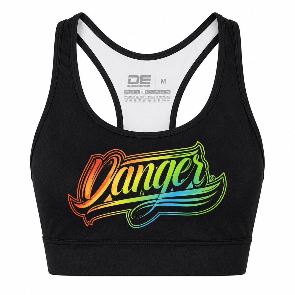 Top desportivo Danger Equipment preto visto de frente