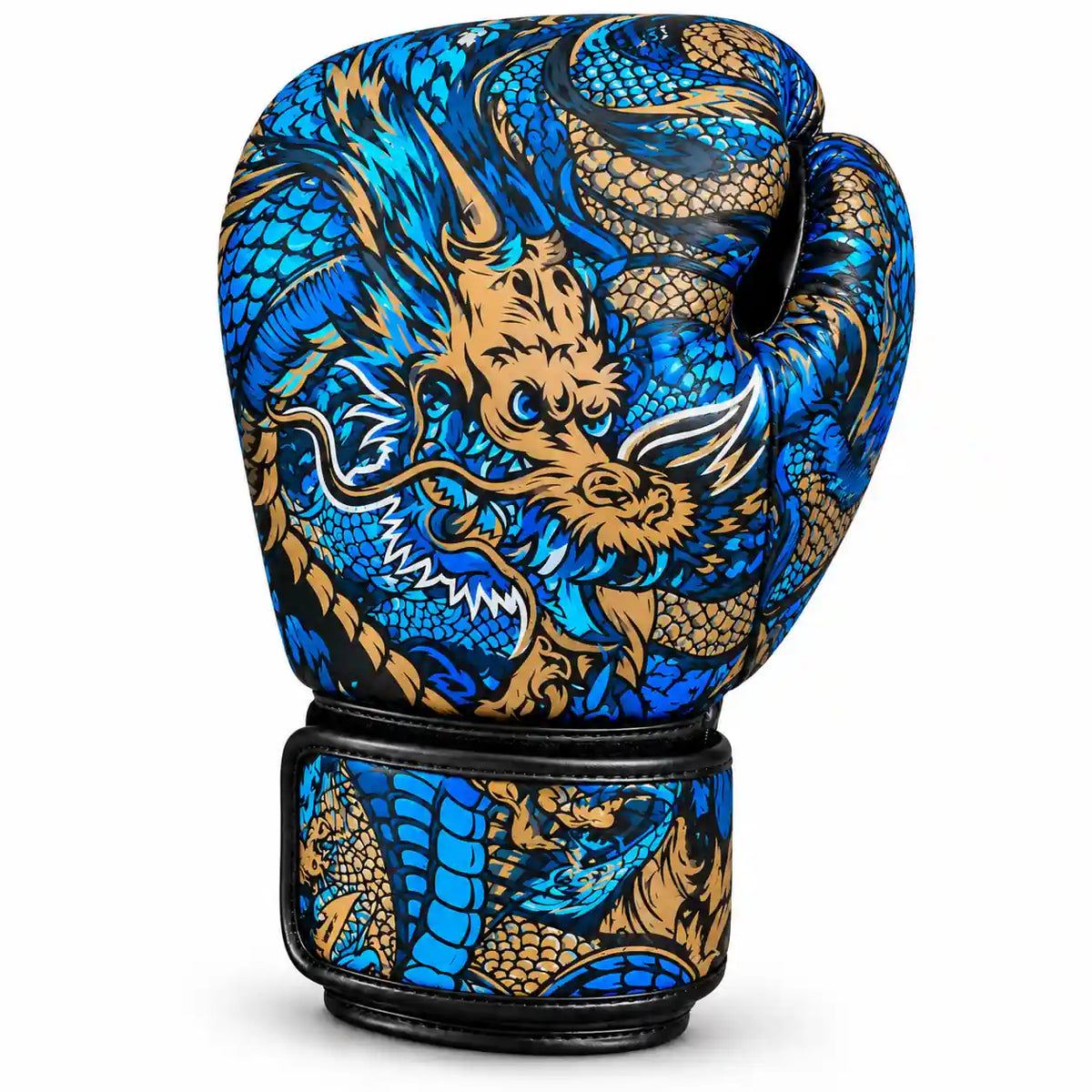 Luvas de Boxe, Kickboxing e Muay Thai BUDDHA Dragon azuis - luva individual