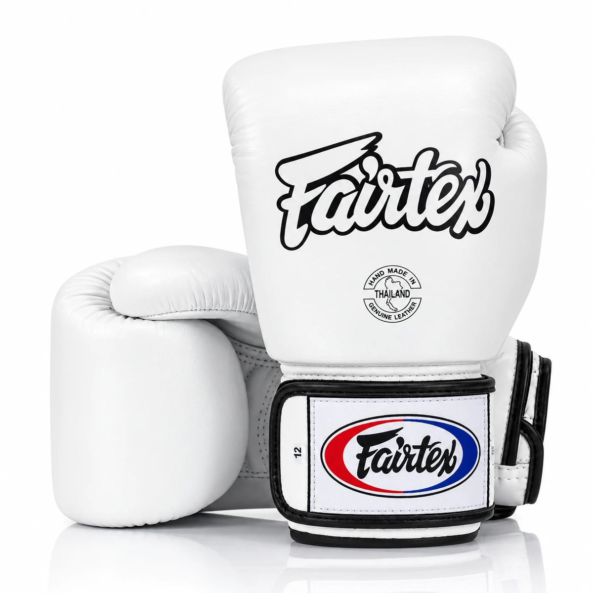 Luvas de boxe Fairtex BGV1 brancas em pele genuína