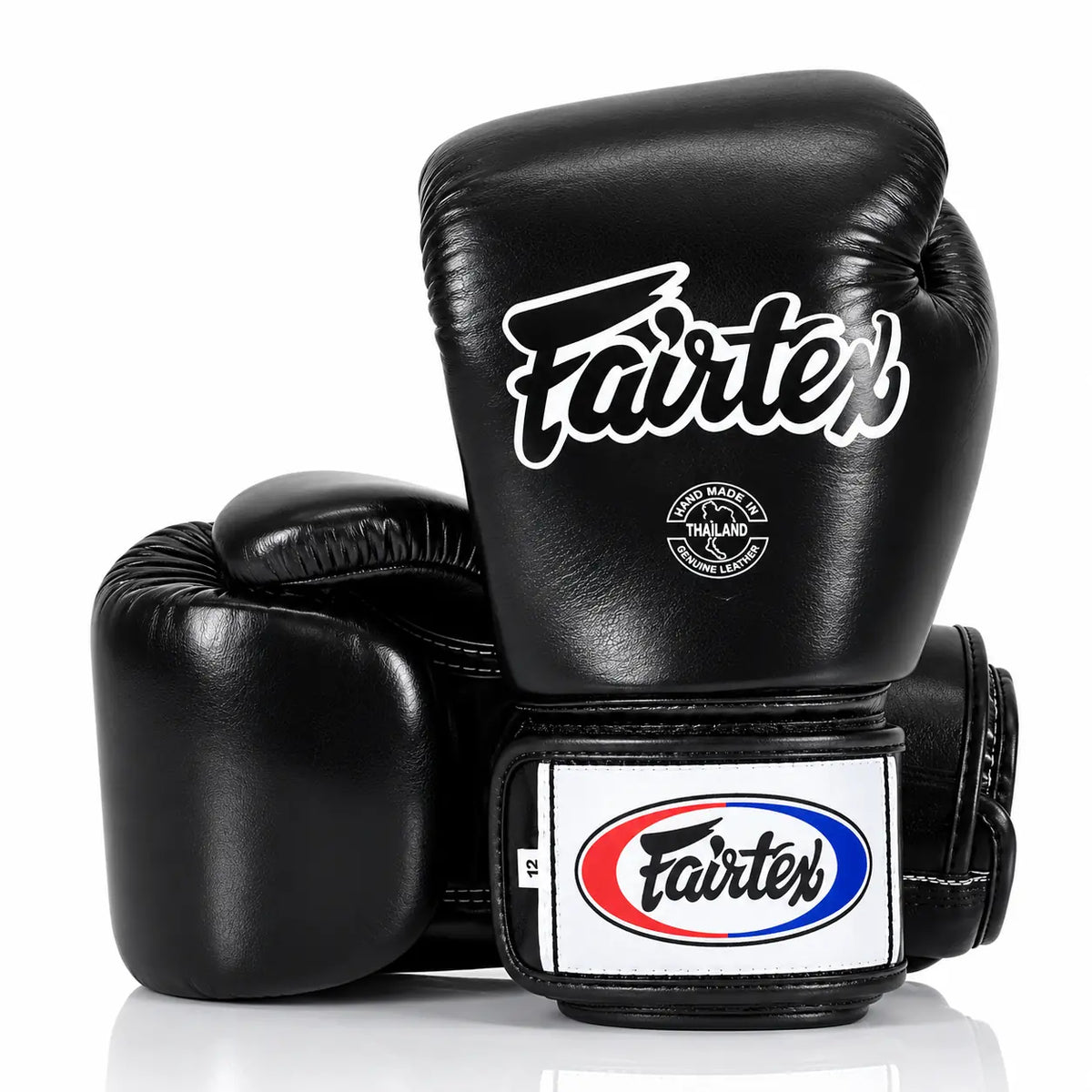 Luvas de boxe Fairtex BGV1 pretas em pele genuína