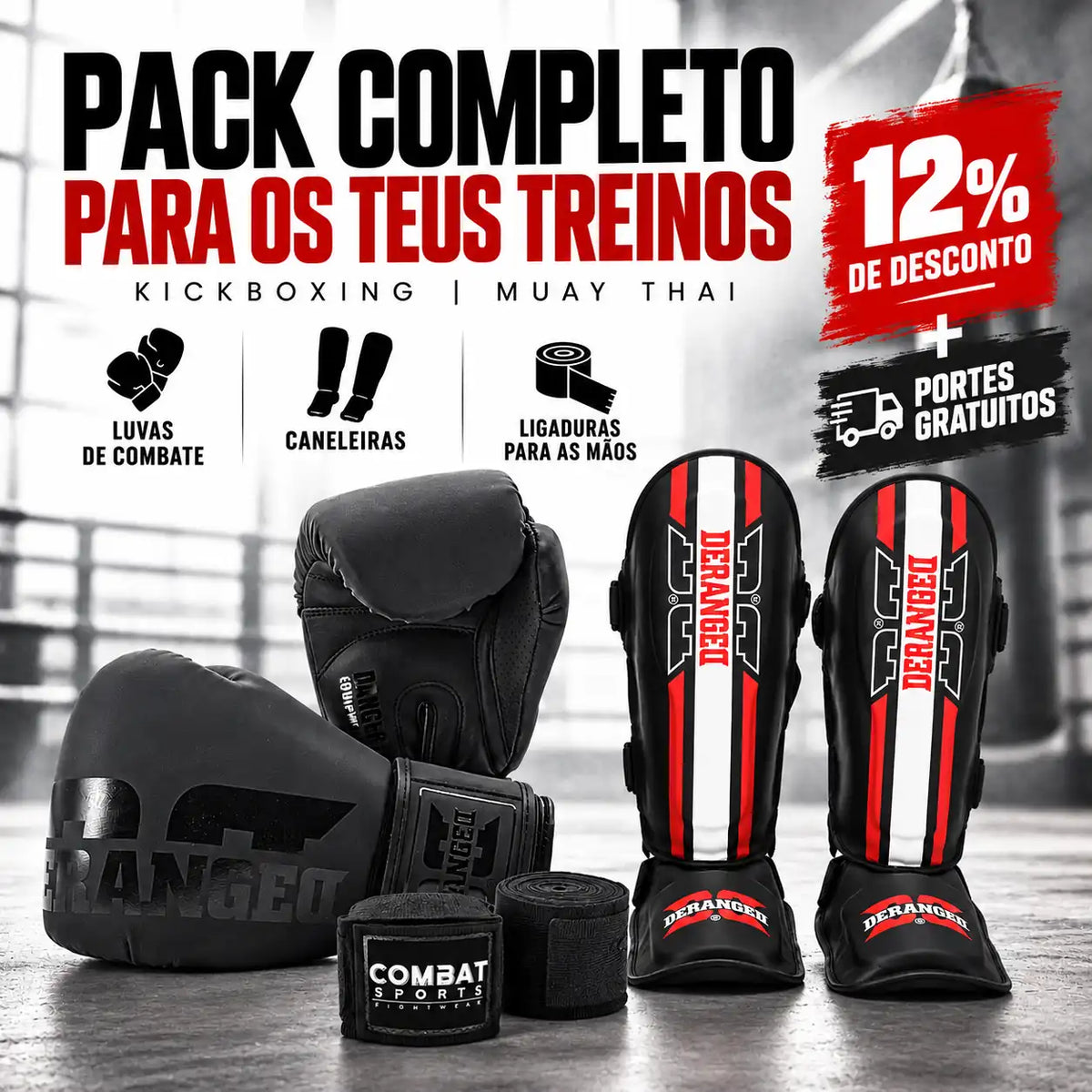 Pack completo para treinos de Kickboxing e Muay Thai — 12% de desconto e portes gratuitos