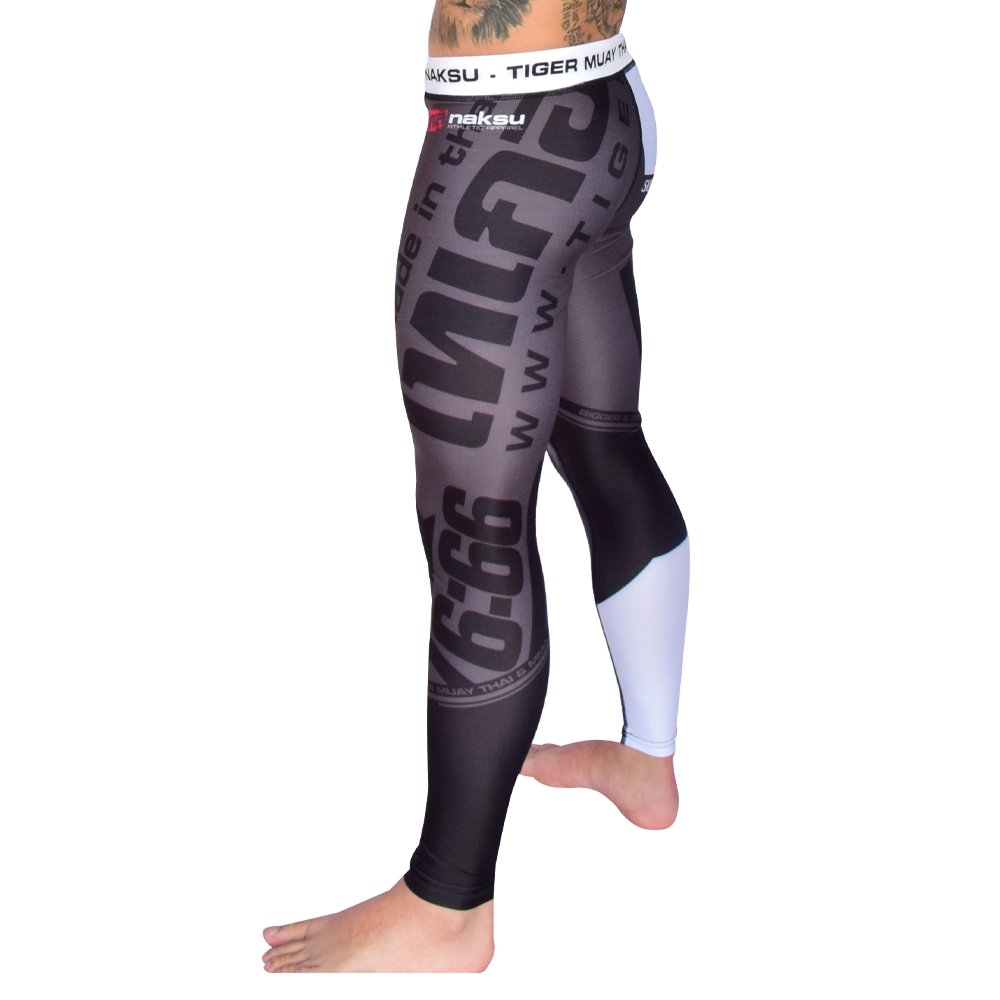 TIGER MUAY THAI Lycra Pants "SERIES " BL_WH